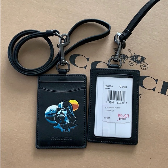 Coach Star Wars Leather ID Lanyard Darth Vader - Picture 5 of 8